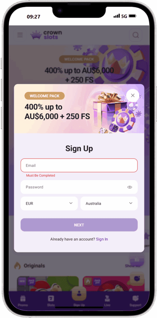 Crownslots Casino Download Mobiele App